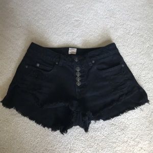 Black Denim high waisted short shorts. Size s/1